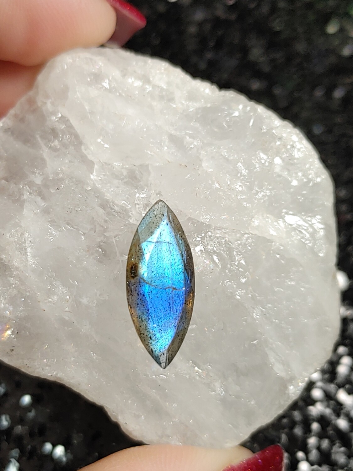 Labradorite Blue Faceted Marquis Gemstone