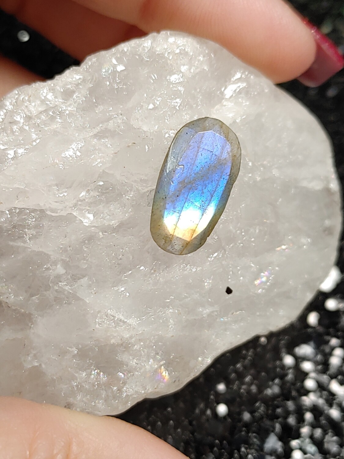 Labradorite Multicolor Faceted Oval Gemstone