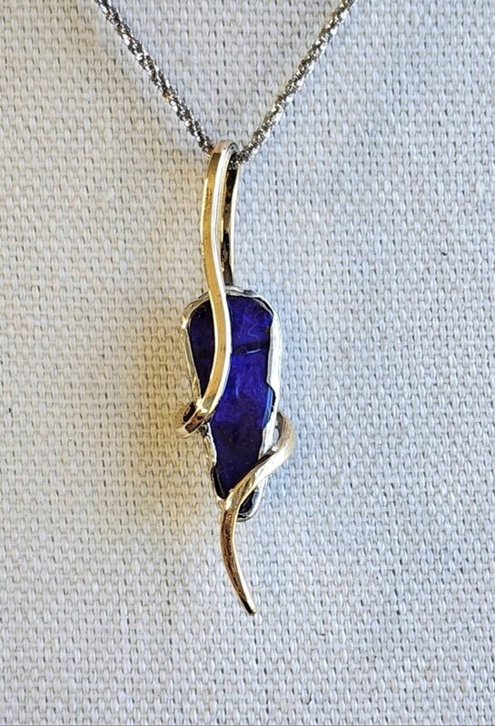 Boulder Opal Silver Pendant