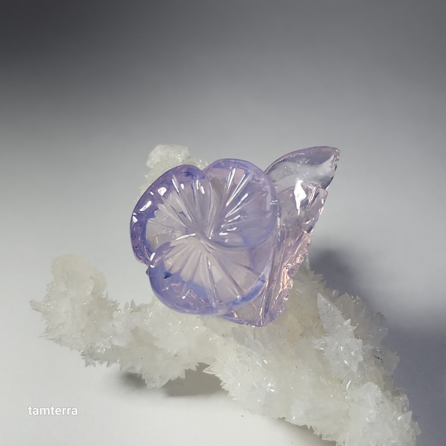 Lavender Quartz Carved Leaves