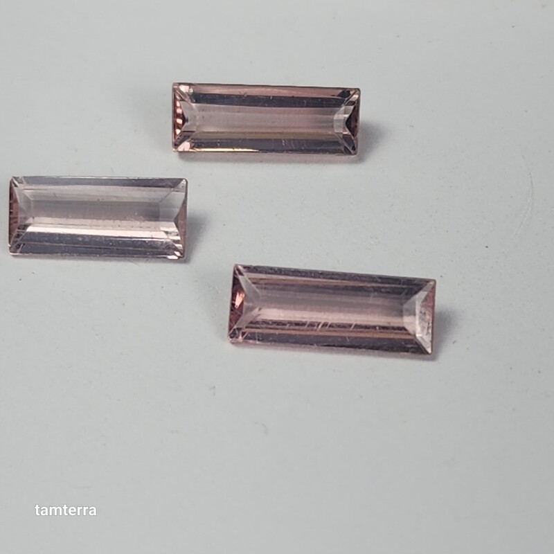 Tourmaline Rubellite Baguette lot of 3 