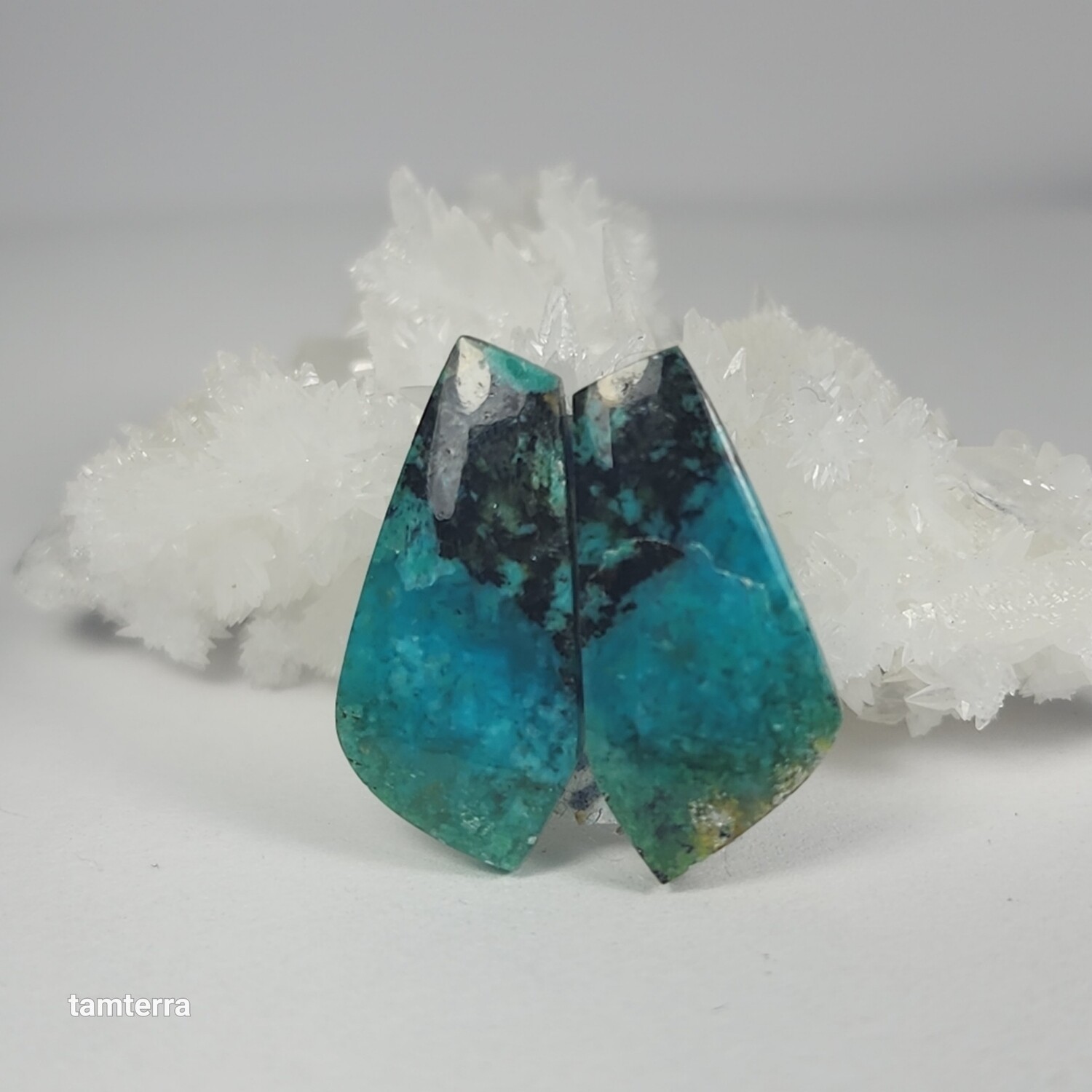 Chrysocolla and  Tennorite Pair
