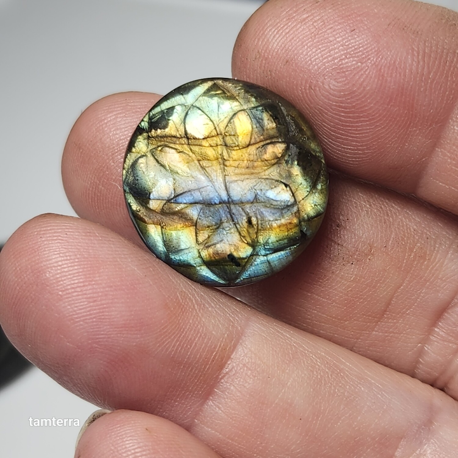 Carved Labradorite round