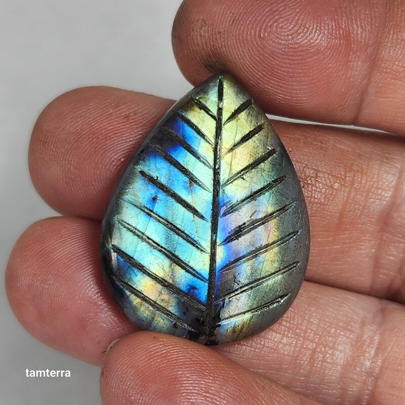 Carved Labradorite Pear / Teardrop