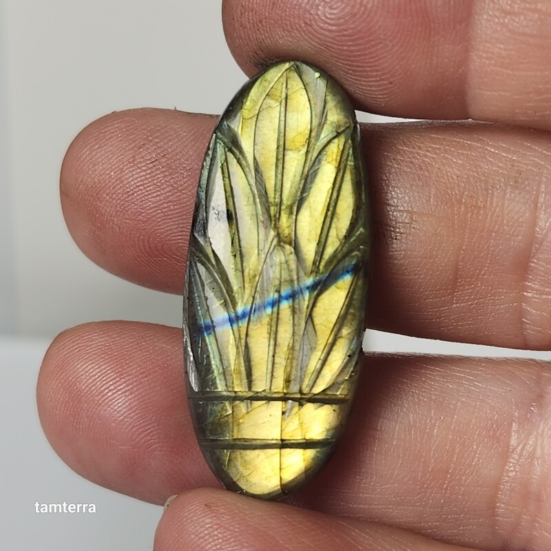Carved Labradorite Oval