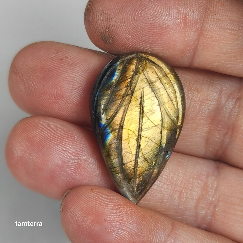 Carved Labradorite Pear / Teardrop