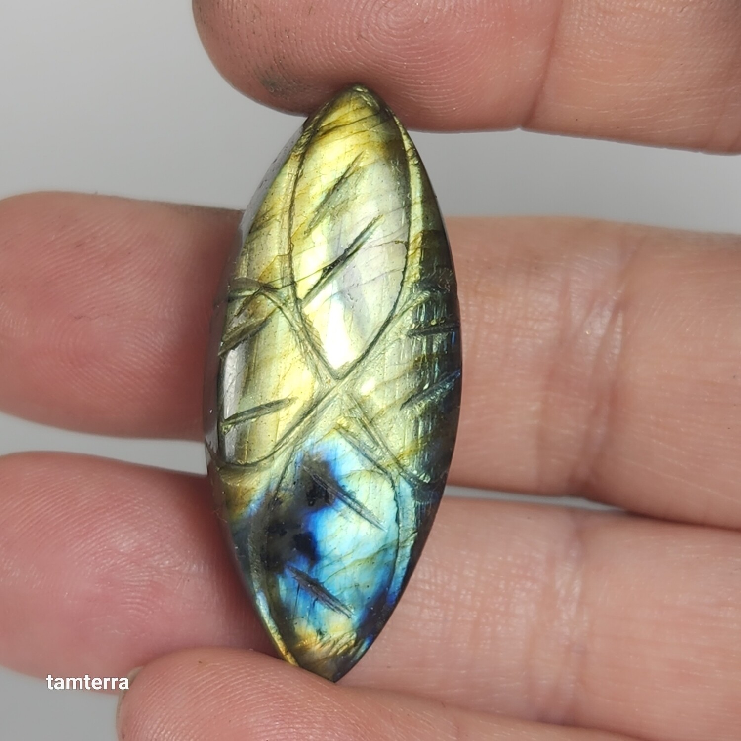 Carved Labradorite Marquis