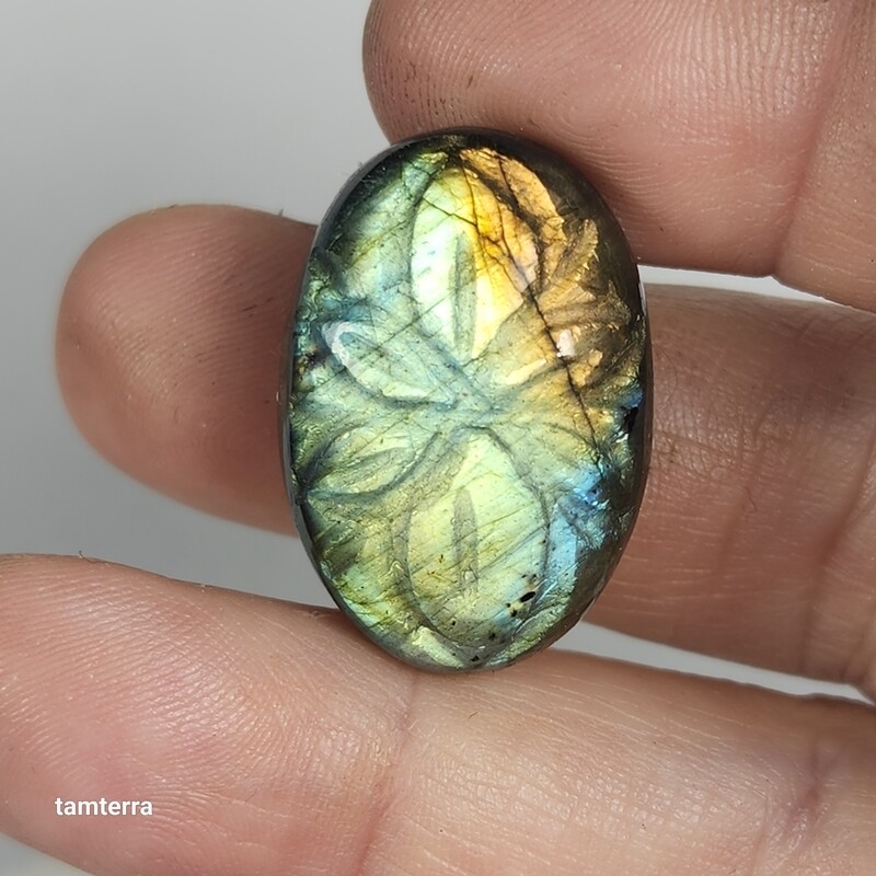 Carved Labradorite Oval