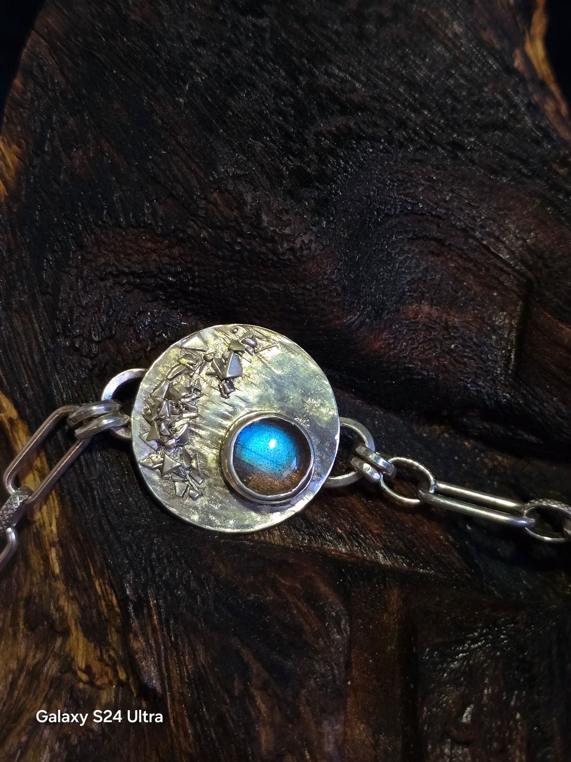 Blue Labradorite Fine Silver Bracelet