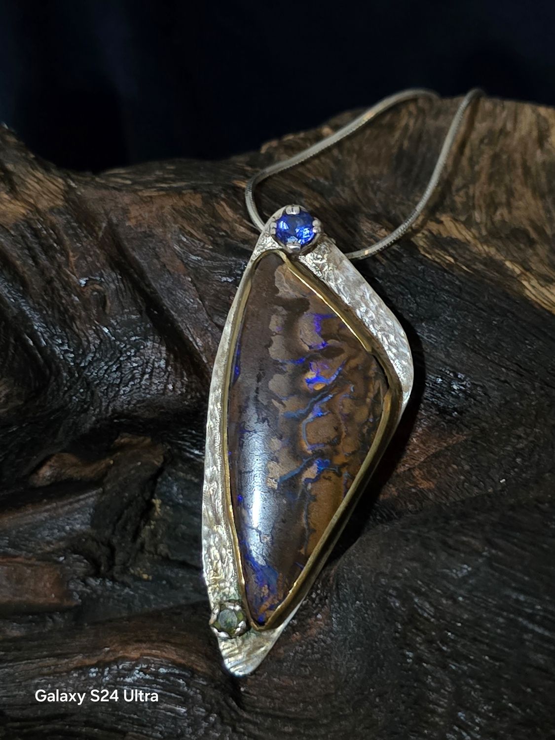 Boulder Opal Fine Silver Pendant