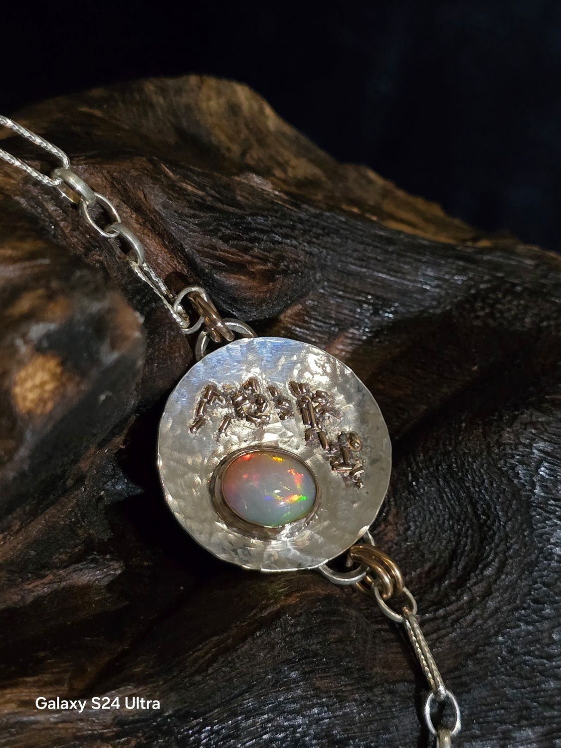 Opal and Fine Silver Bracelet