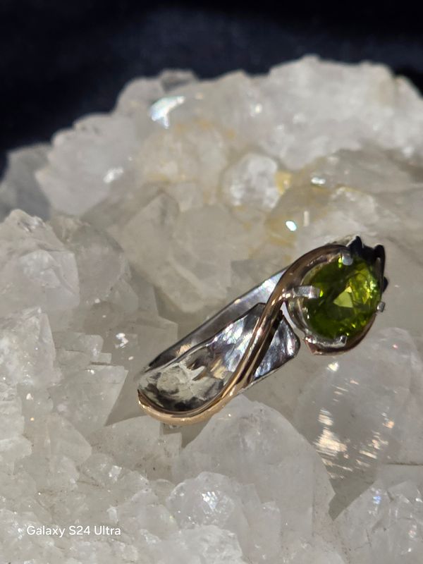 Peridot Fine Silver Ring