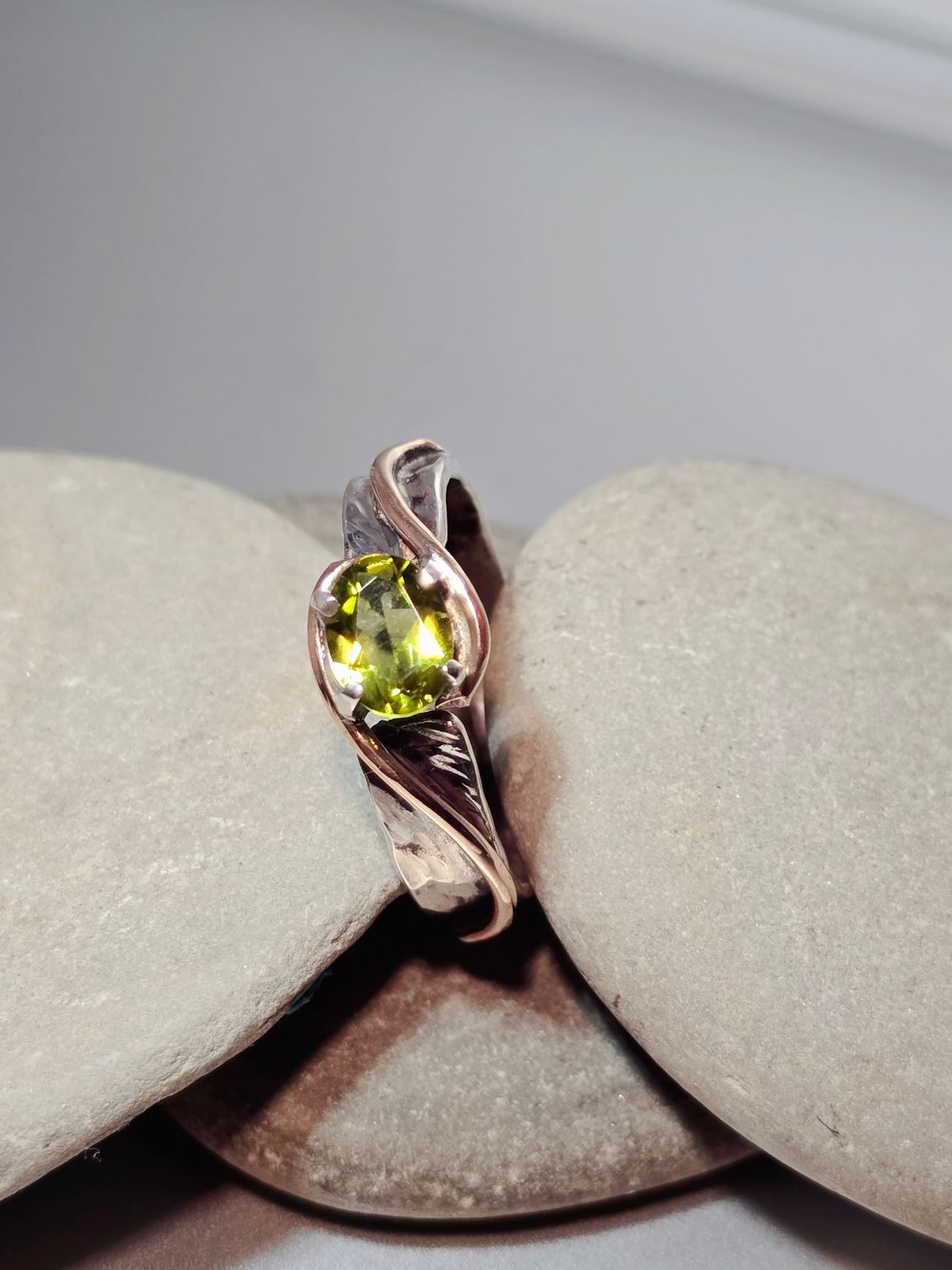 Peridot Fine Silver Ring