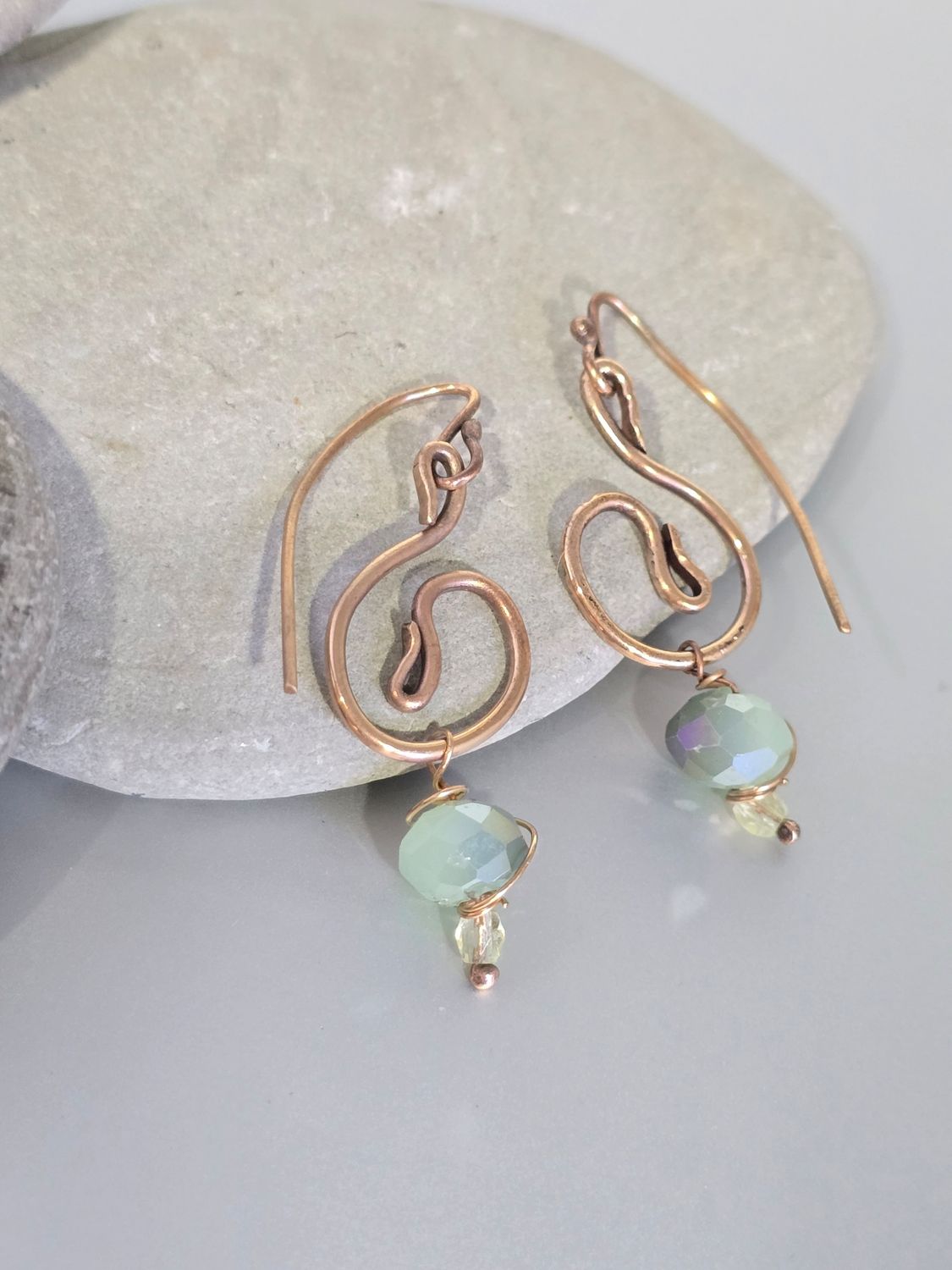 Art Nouveau Bronze Earring with dangle
