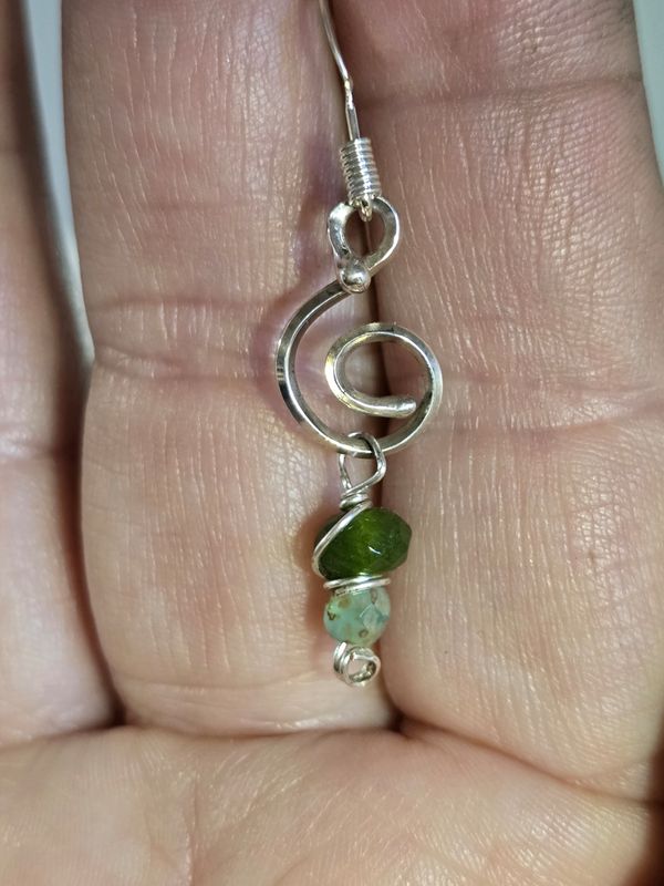 Swirl Sterling Silver Peridot Earrings