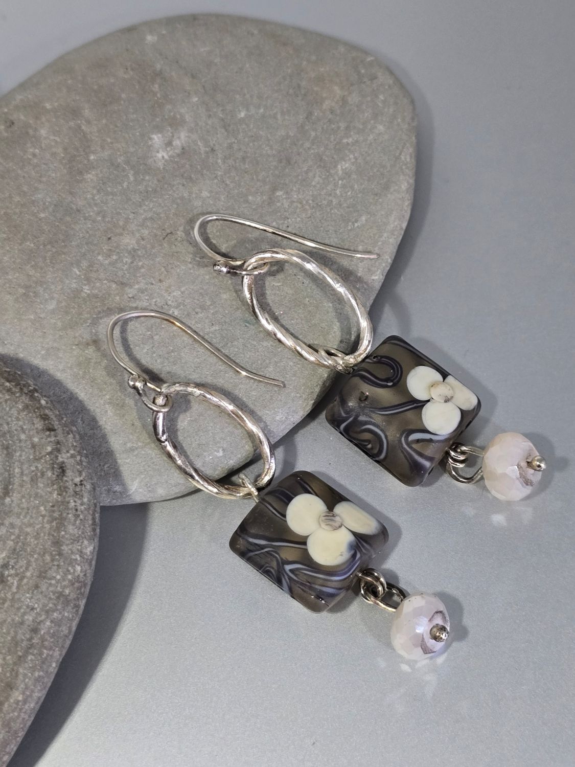 Lampwork and Sterling Silver Earrings
