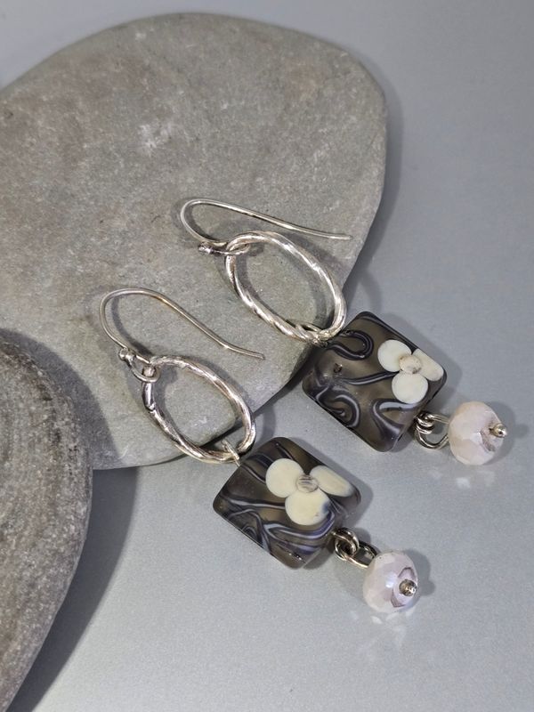 Lampwork and Sterling Silver Earrings