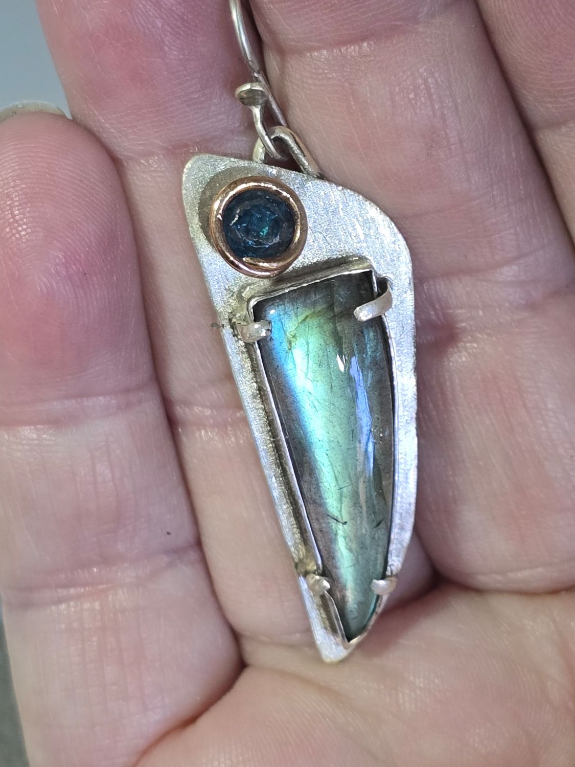 Labradorite &amp; London Blue Topaz Earrings