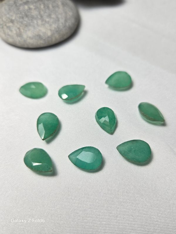 Emerald faceted Pear