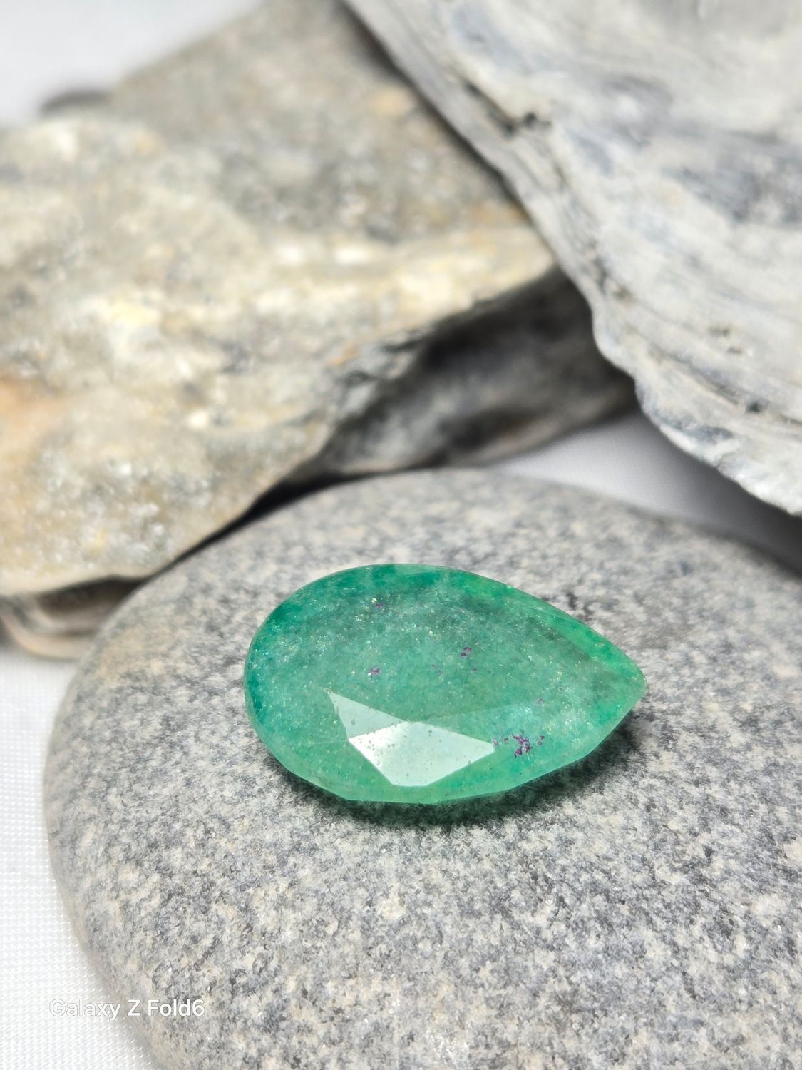 Emerald Faceted Pear