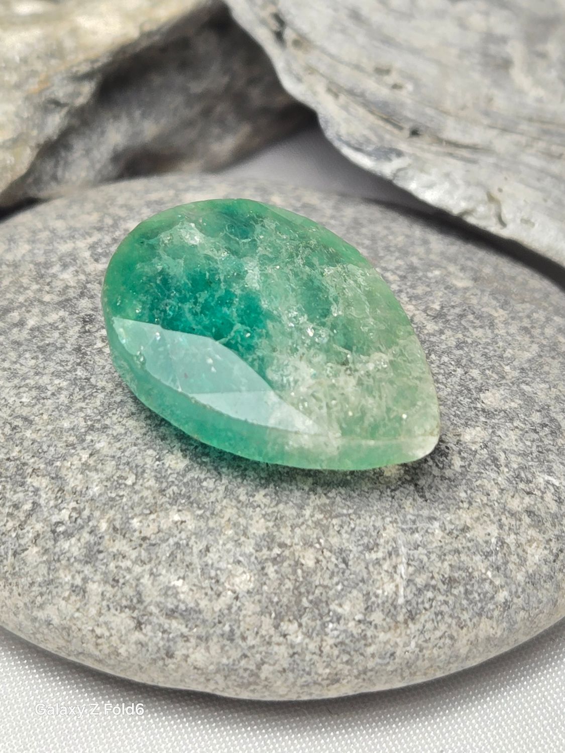 Emerald Faceted Pear