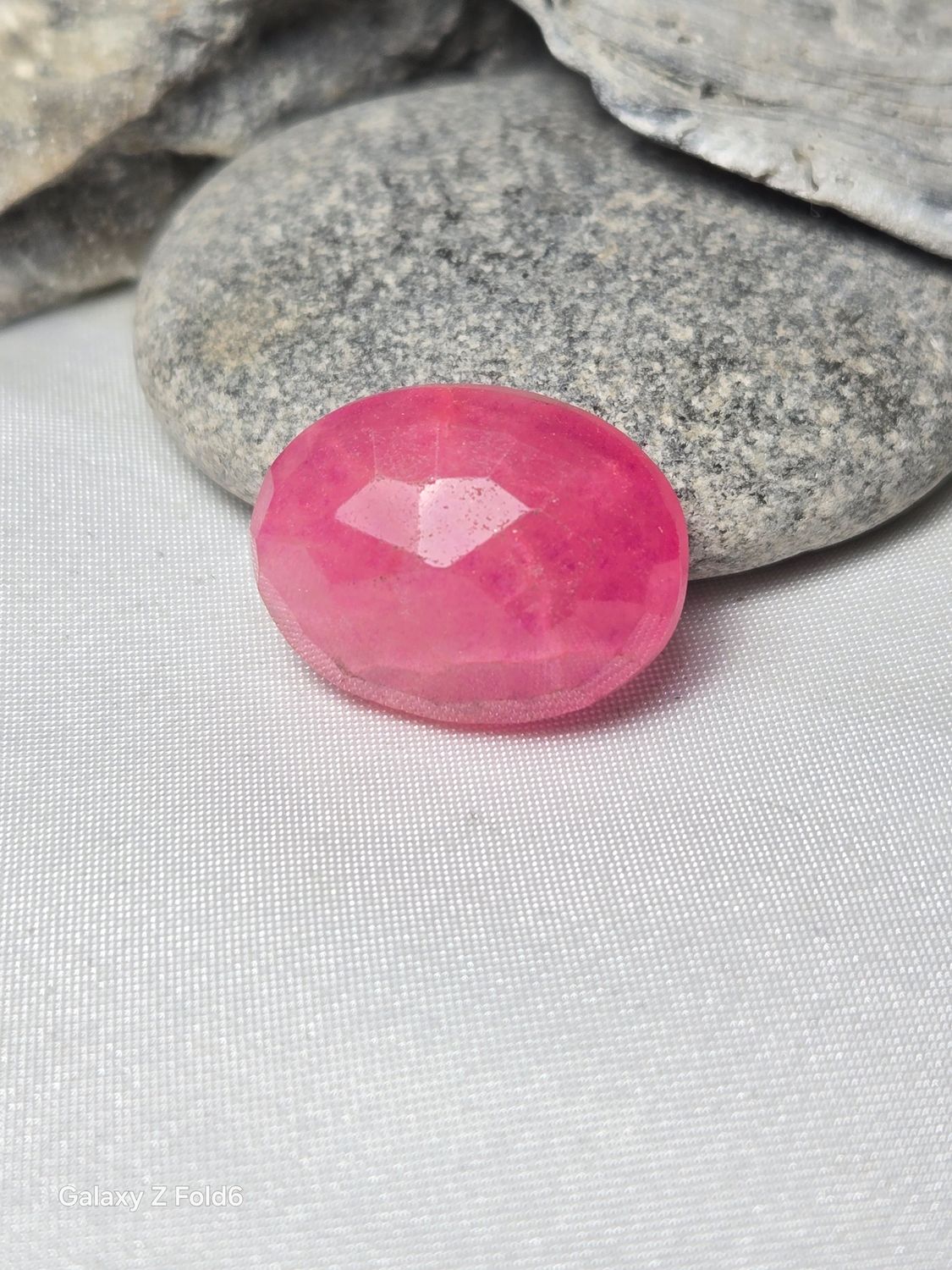Ruby Faceted Oval