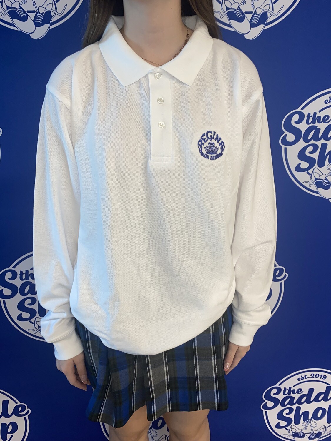 UNIFORM: Long Sleeve WHITE Polo