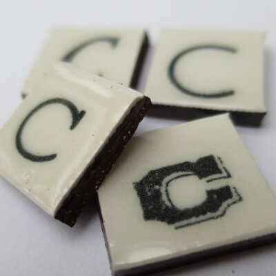 Ceramic hand printed A-Z letter tiles Ceramic hand printed A-Z letter tiles
