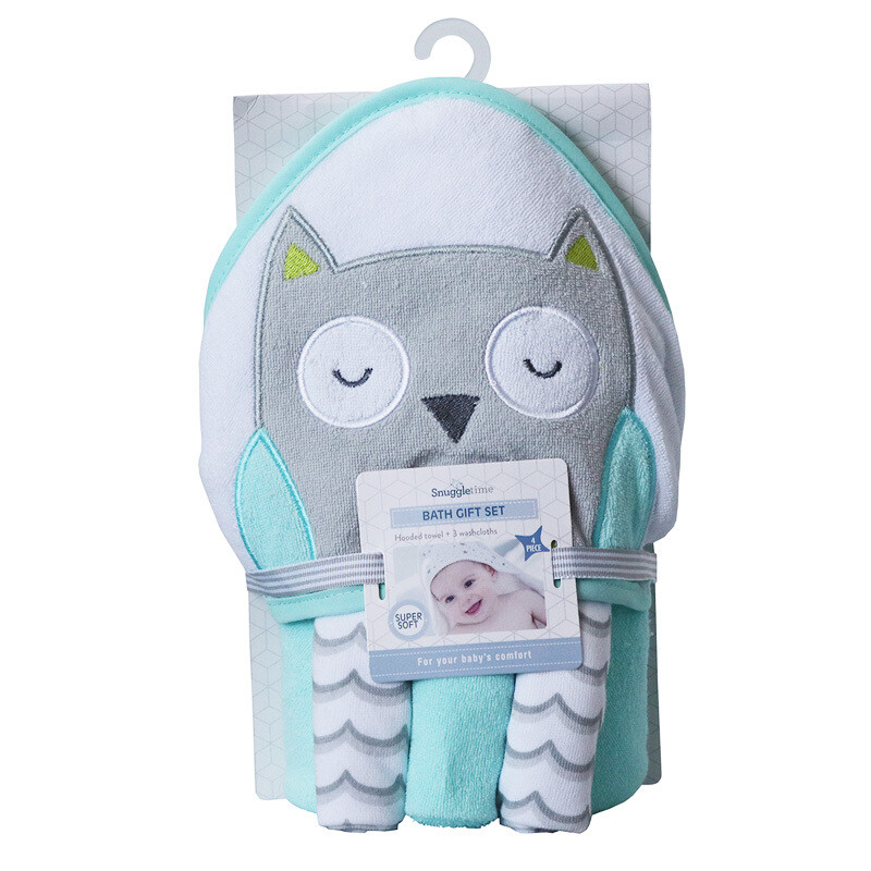 Hooded Bath Towel Gift Set - Owl Hooded Bath Towel Gift Set - Owl