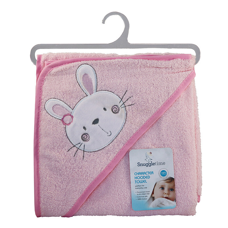 Hooded Bath Towel Pink Bunny Hooded Bath Towel Pink Bunny