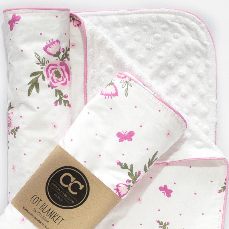 Receiving Blanket - Blooms and Butterflies Receiving Blanket - Blooms and Butterflies