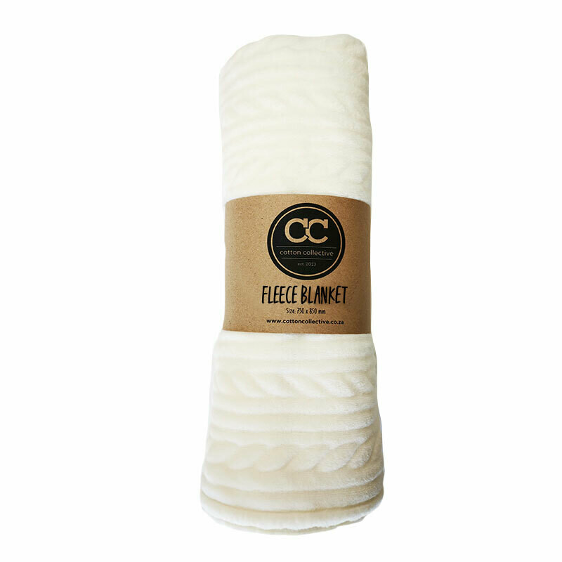 Fleece Baby Blanket - Cable Knit Cream Fleece Baby Blanket - Cable Knit Cream