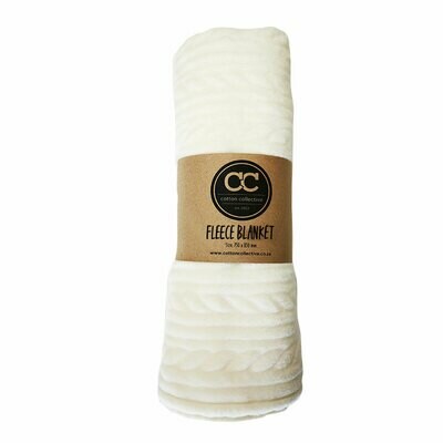 Fleece Baby Blanket - Cable Knit Cream
