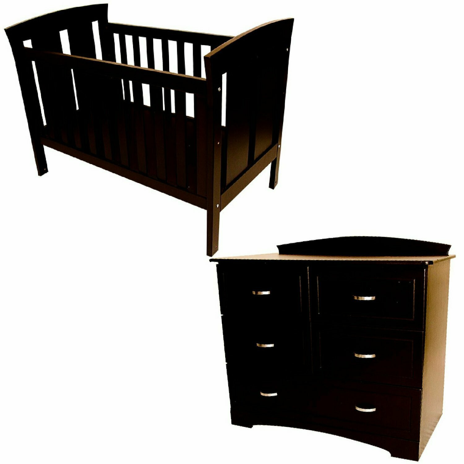 Abbey Cot & Large Abbey Compactum - 5 Drawers Abbey Cot & Large Abbey Compactum - 5 Drawers