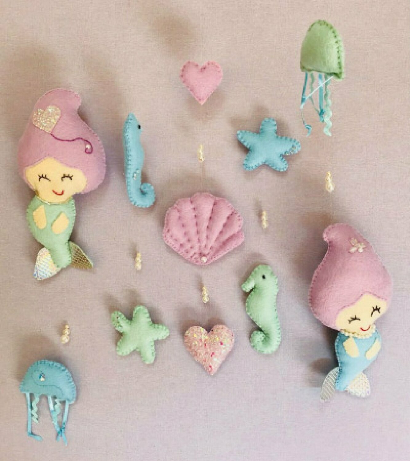 Mermaid Cot Mobile - Felt Mermaid Cot Mobile - Felt