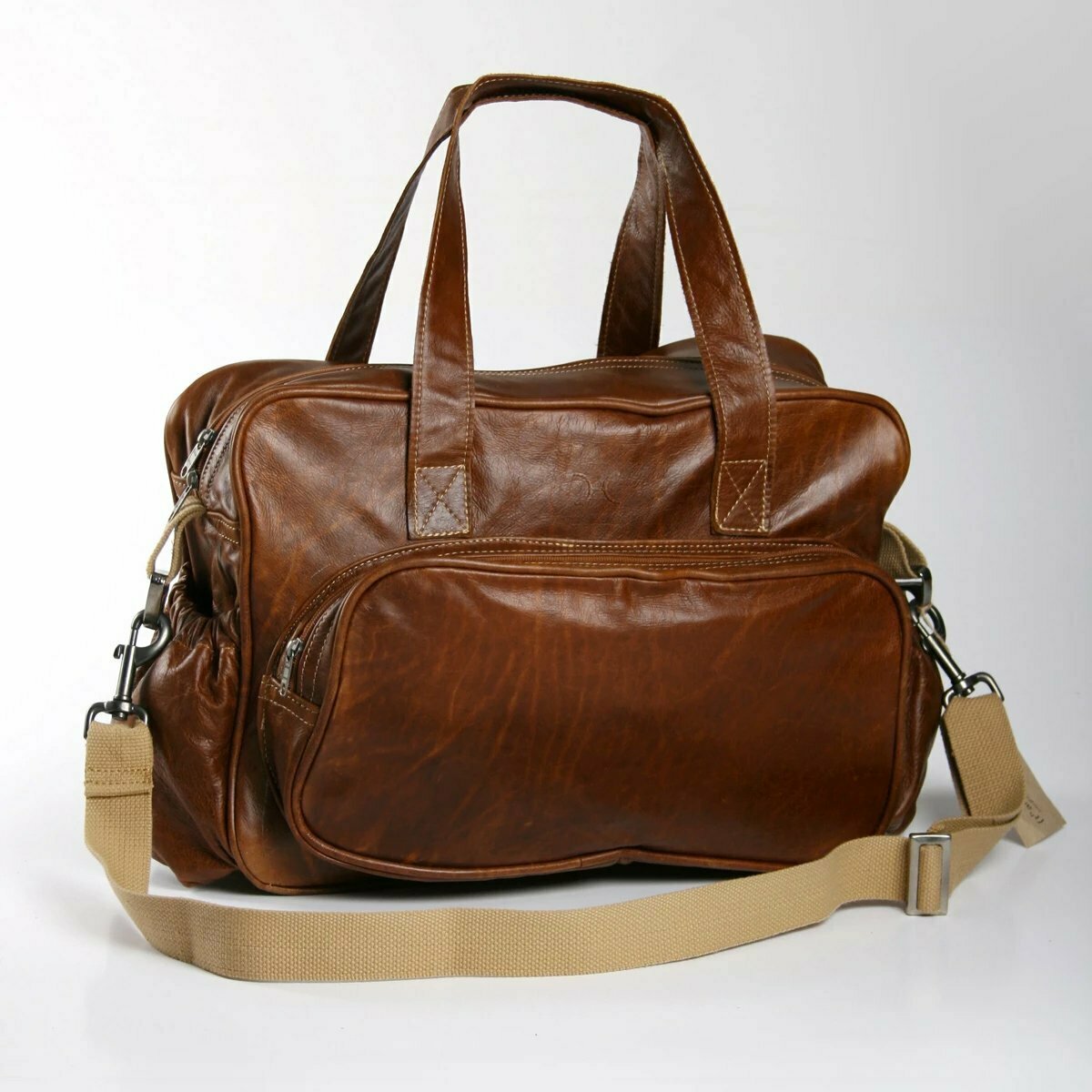 Tobacco - Leather Nappy Bag Tobacco - Leather Nappy Bag