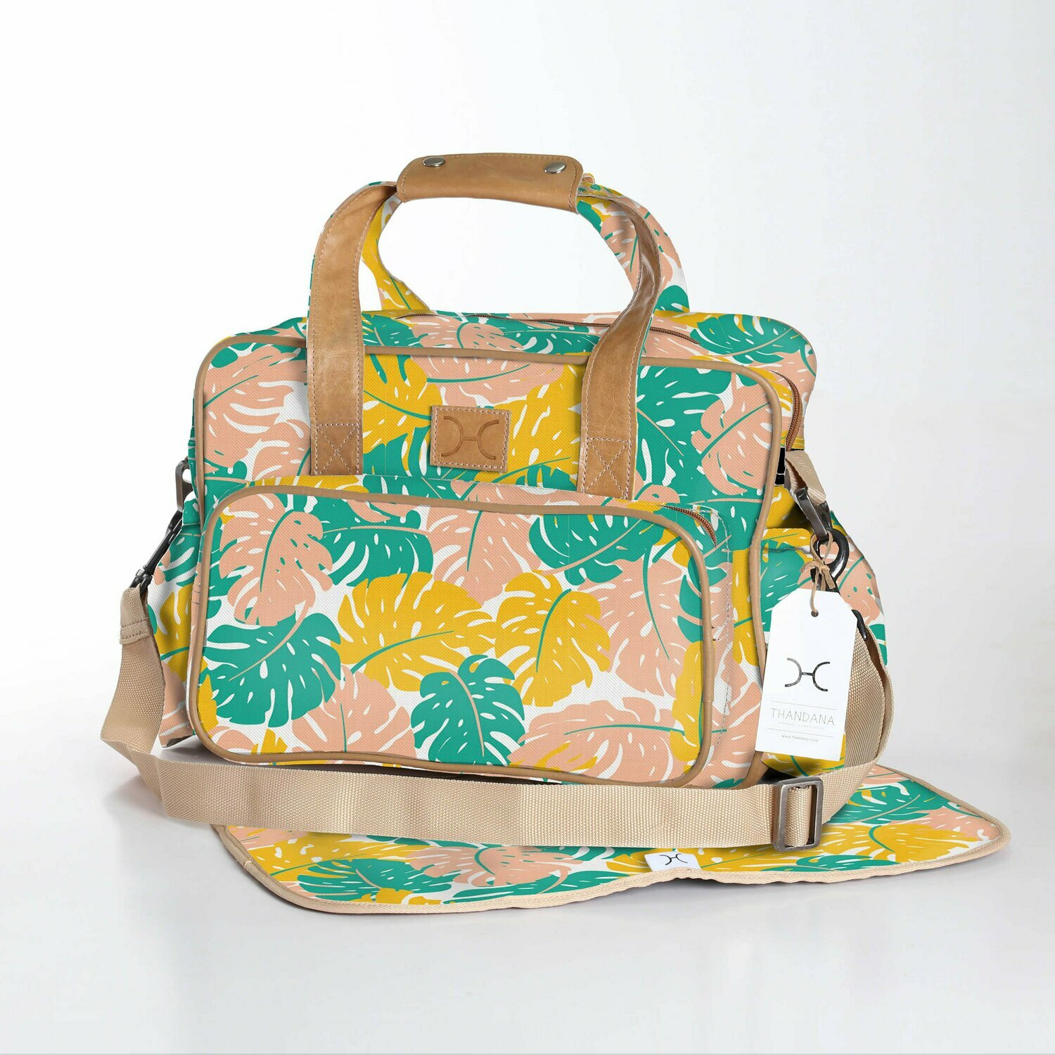Leafing Around Daffodil - Wax Coated Nappy Bag Leafing Around Daffodil - Wax Coated Nappy Bag