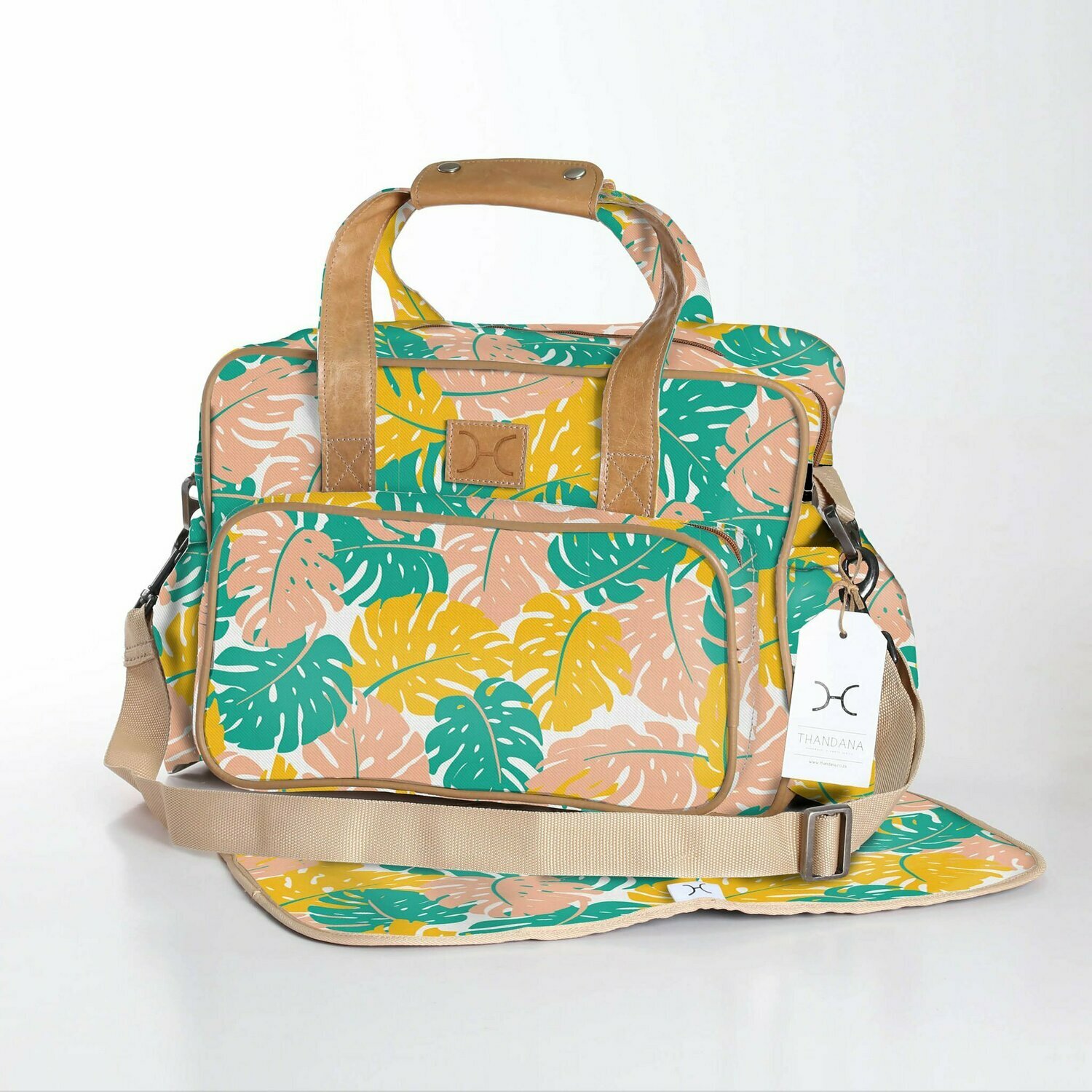 Leafing Around Daffodil - Laminated Nappy Bag Leafing Around Daffodil - Laminated Nappy Bag