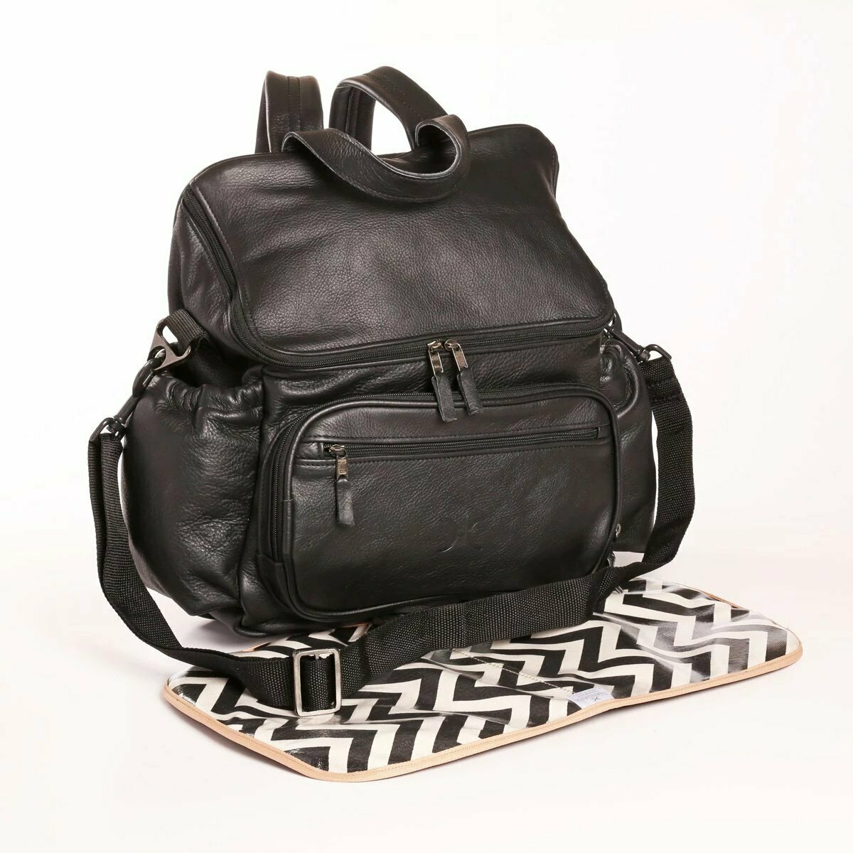 Black - Leather Nappy Backpack Black - Leather Nappy Backpack