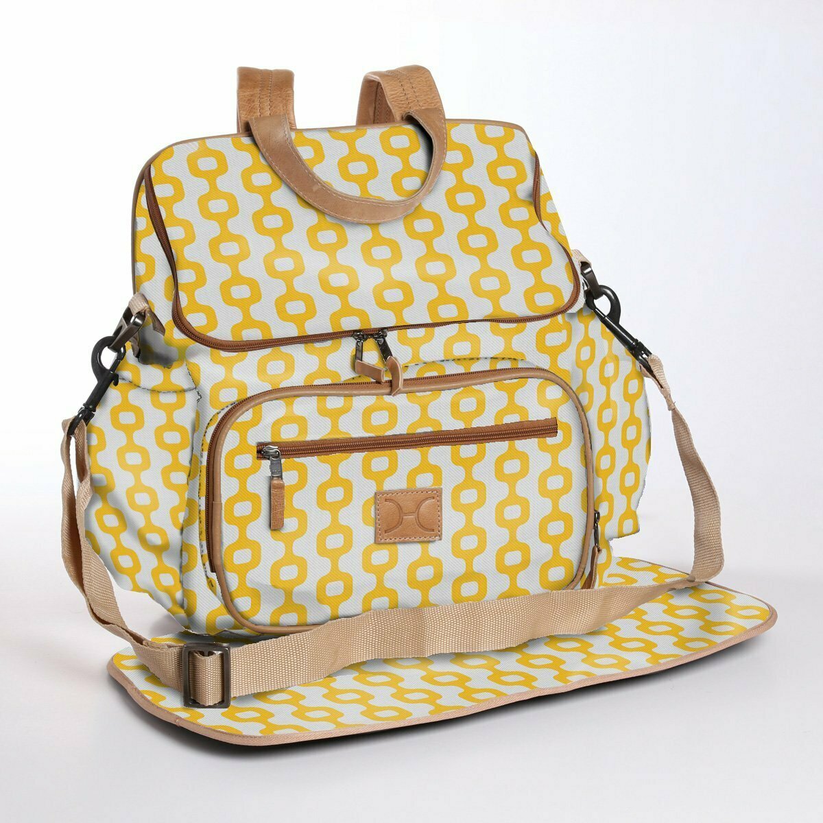 Chain Reaction Daffodil - Laminated Nappy Backpack Chain Reaction Daffodil - Laminated Nappy Backpack