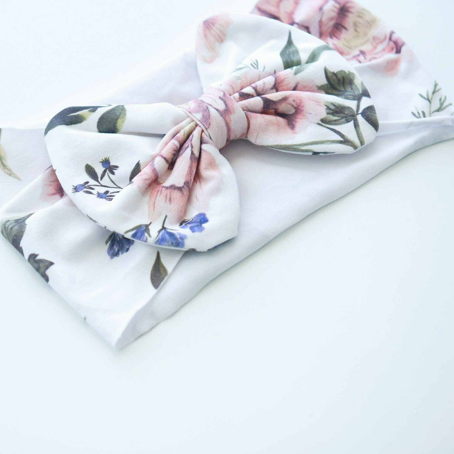 Botanical Bow Headbands - White & Purple Botanical Bow Headbands - White & Purple