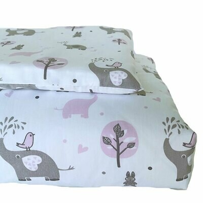 Cot Duvet Cover Set – Grey Ellie Pink Cot Duvet Cover Set – Grey Ellie Pink