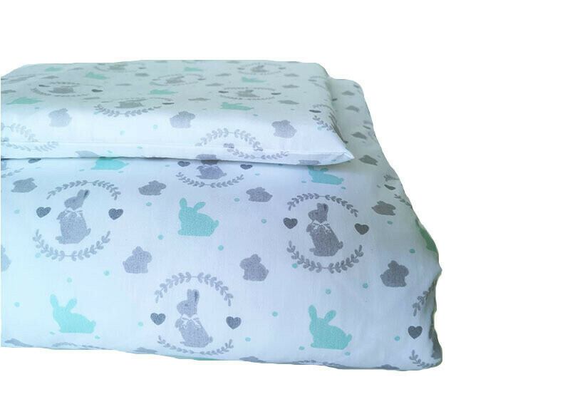 Cot Duvet Cover Set – Bunny Mint Cot Duvet Cover Set – Bunny Mint