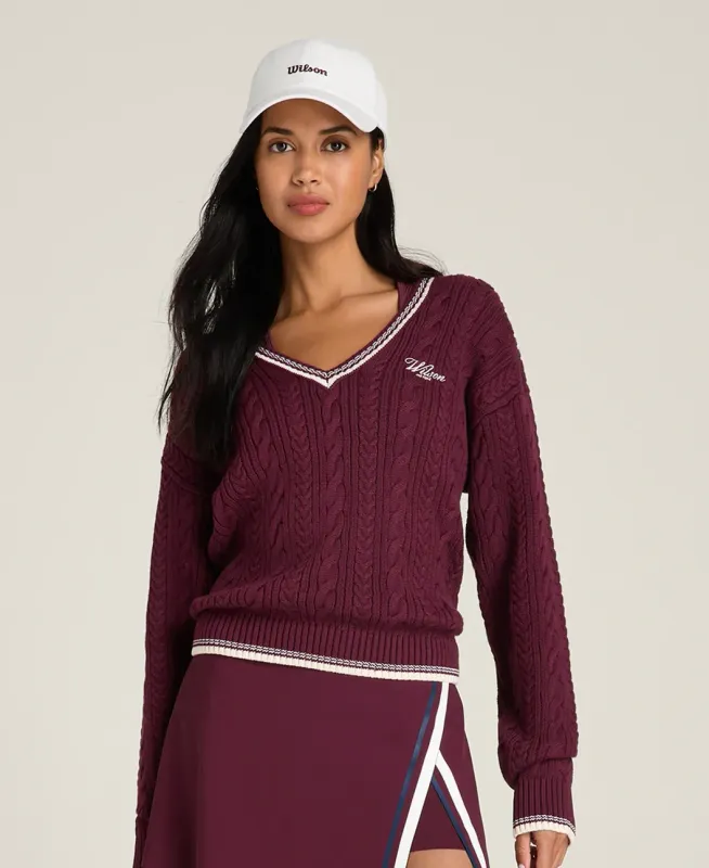 W Hillcrest Cable Sweater