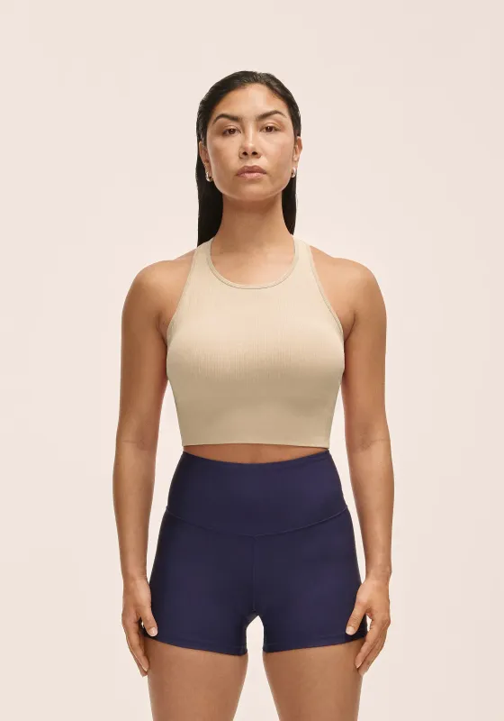 Multi Rib Seamless Padded Sports Top