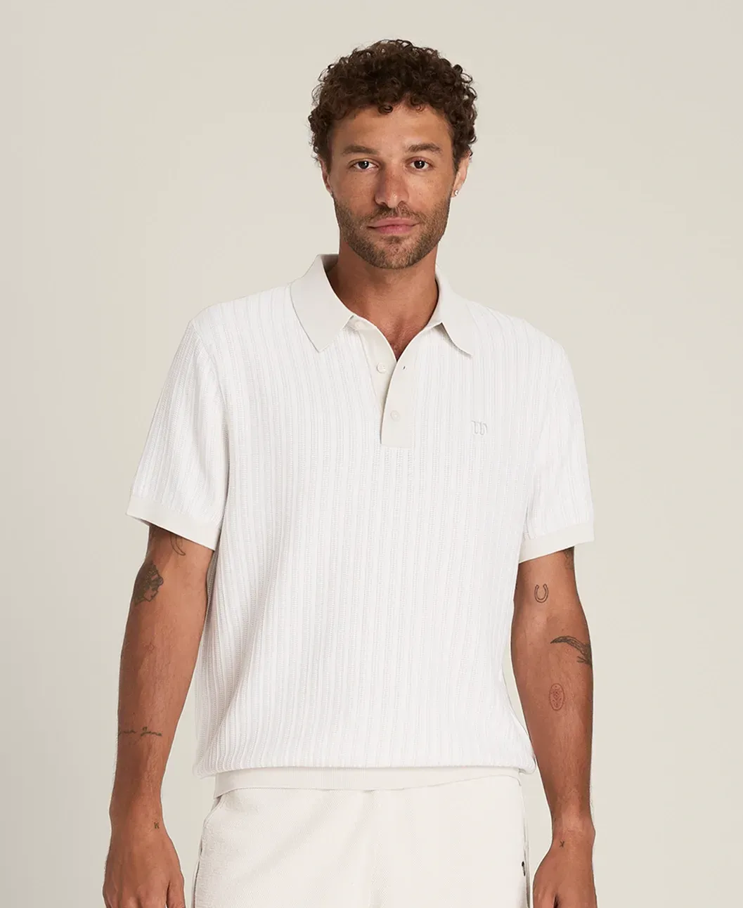 M Lafayette Heringbone Sweater Polo