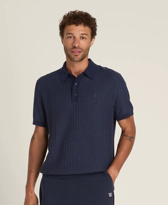 M Lafayette Heringbone Sweater Polo