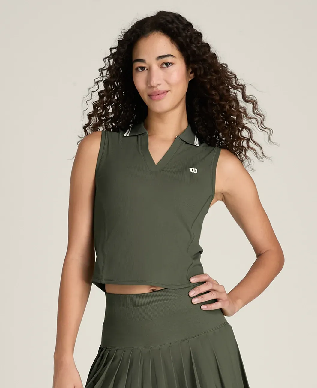 W Rib Sleeveless Polo
