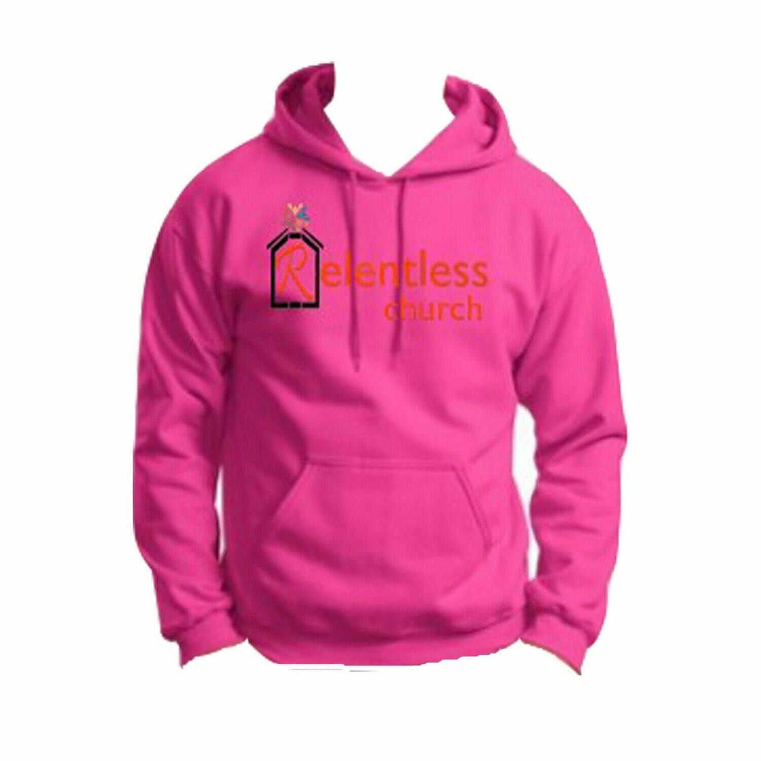 Ladies Pink Hoodie Red Logo