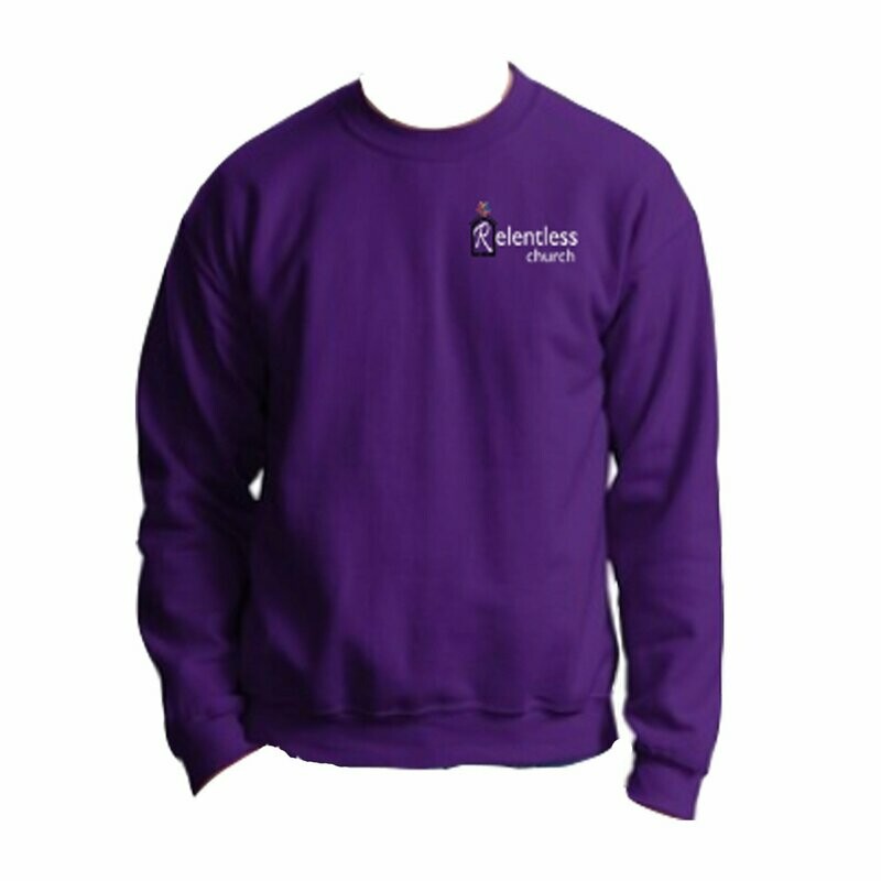 Unisex Purple Sweatshirt Shirt White Logo